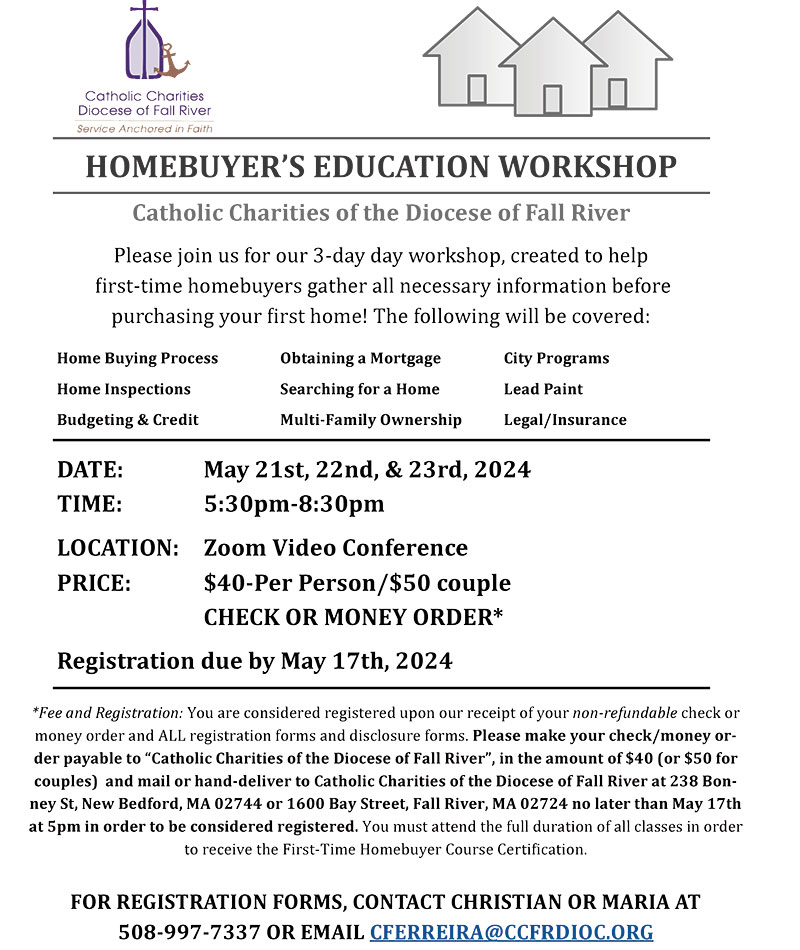 Homebuyers Education Workshop May 21st, 22nd, & 23rd, 2024
