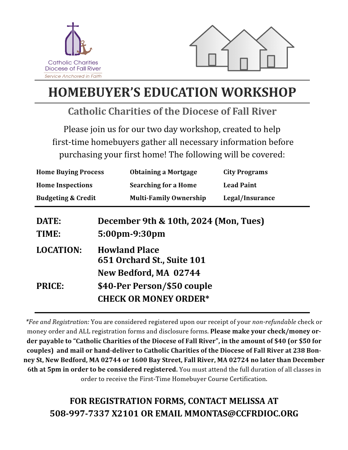 2-Day Homebuyer’s Education Workshop December 9th & 10th, 2024